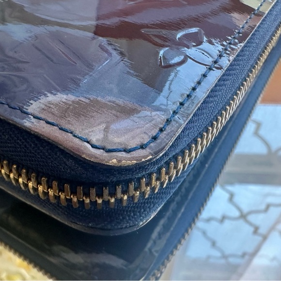 Louis Vuitton Blue Monogram Vernis Ikat Flower Zippy Continental Wallet - Picture 6 of 8